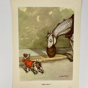 Boris O'Klein unframed vintage art print, Dirty Dogs of Paris  humorous wall art